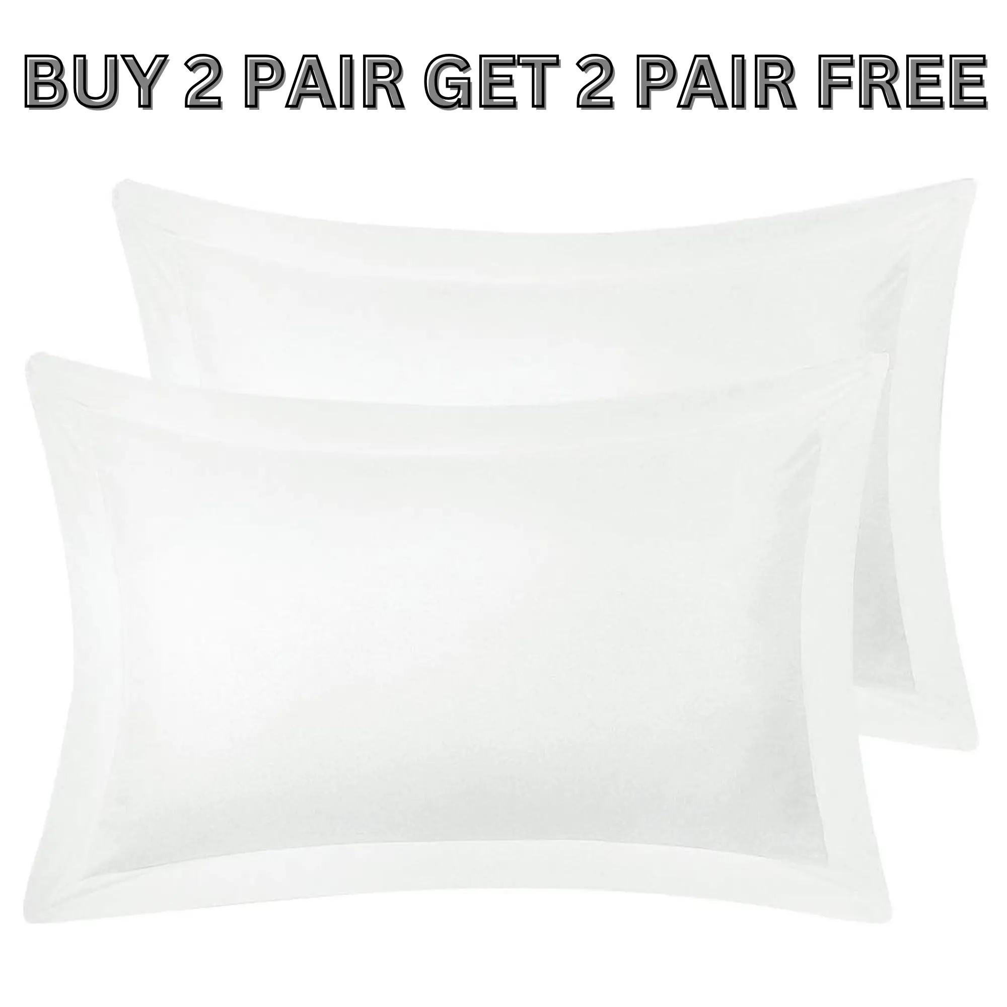 Buy 2 Get 2 Pair George White TC180 100% Percale Cotton Pillowcase Oxford 50x75cm