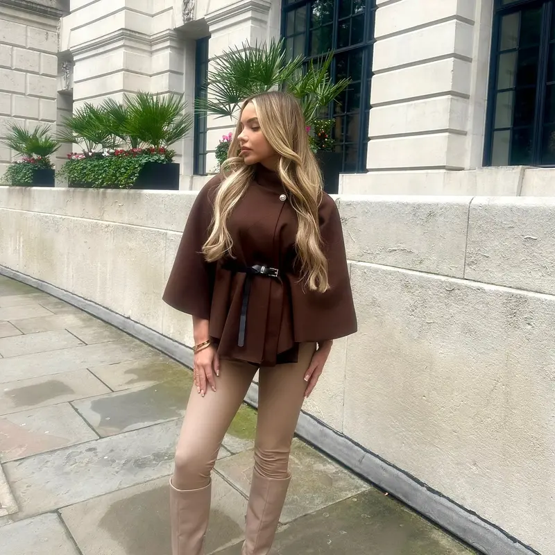 FB LONDON - BELTED PONCHO 6