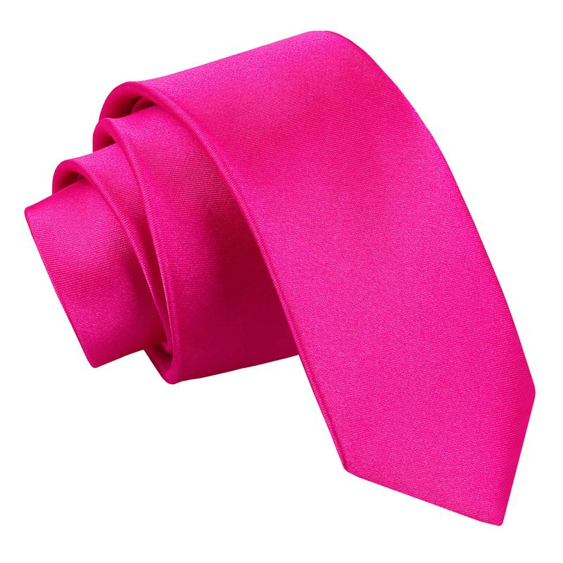 DQT Plain Satin Men's Skinny Tie Perfect for Weddings Formal Attire Special Occasions 5