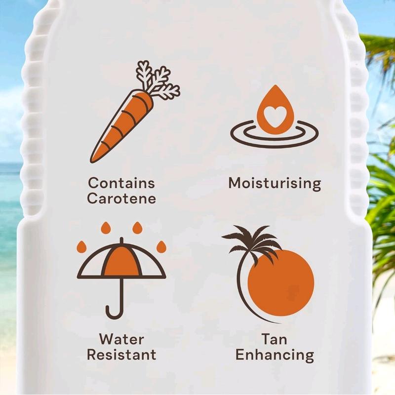 Malibu Sun Bronzing Fast Tanning Oil with Beta Carotene, Water Resistant, Tropical Coconut Fragrance, 200ml Scent Skincare Nourishing Spf 3