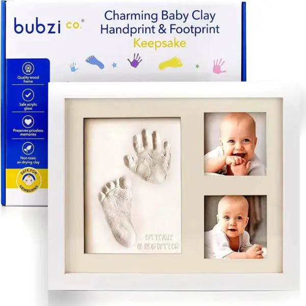 Personalized Baby Handprint & Footprint Kit: Keepsake Photo Frame & Milestone Gift