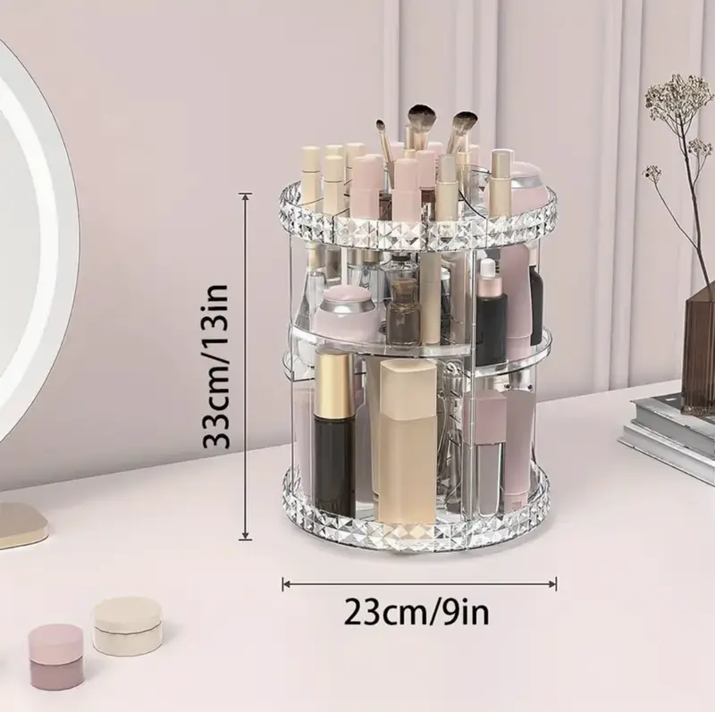 360 Rotating Makeup Organizer Adjustable Layers Makeup Storage Rack for Perfumes Skincare Cosmetic Storage Rack for Bathroom Bedroom Dresser Adjustable Boxes 5