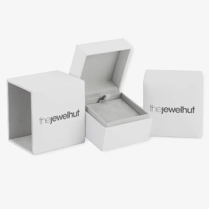 9ct White Gold & Pave Diamond Double Open Hearts Stud Earrings PE05599 4