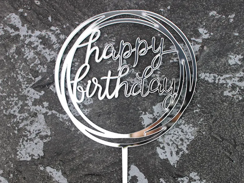 Birthday Cake Decorations, Multiple Circles Happy Birthday Letter Cake Topper 1