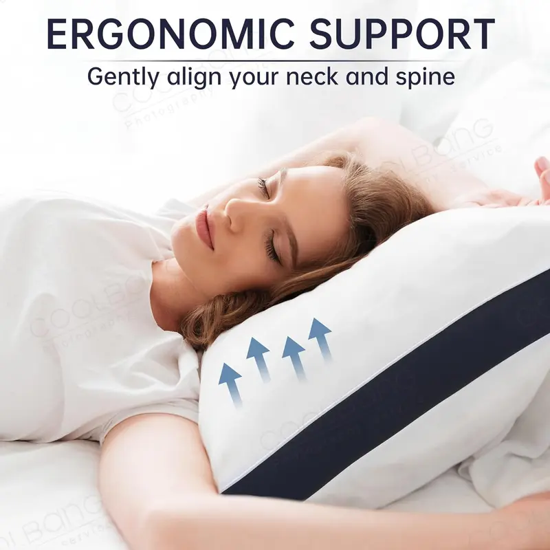 MH Traders Luxury Pillow for Side/Back Sleepers - 2 Pack Ultrabounce Hotel Pillows for Neck and Shoulder Pain Relief - Hypoallergenic Bed Pillows - 50x75cm 1