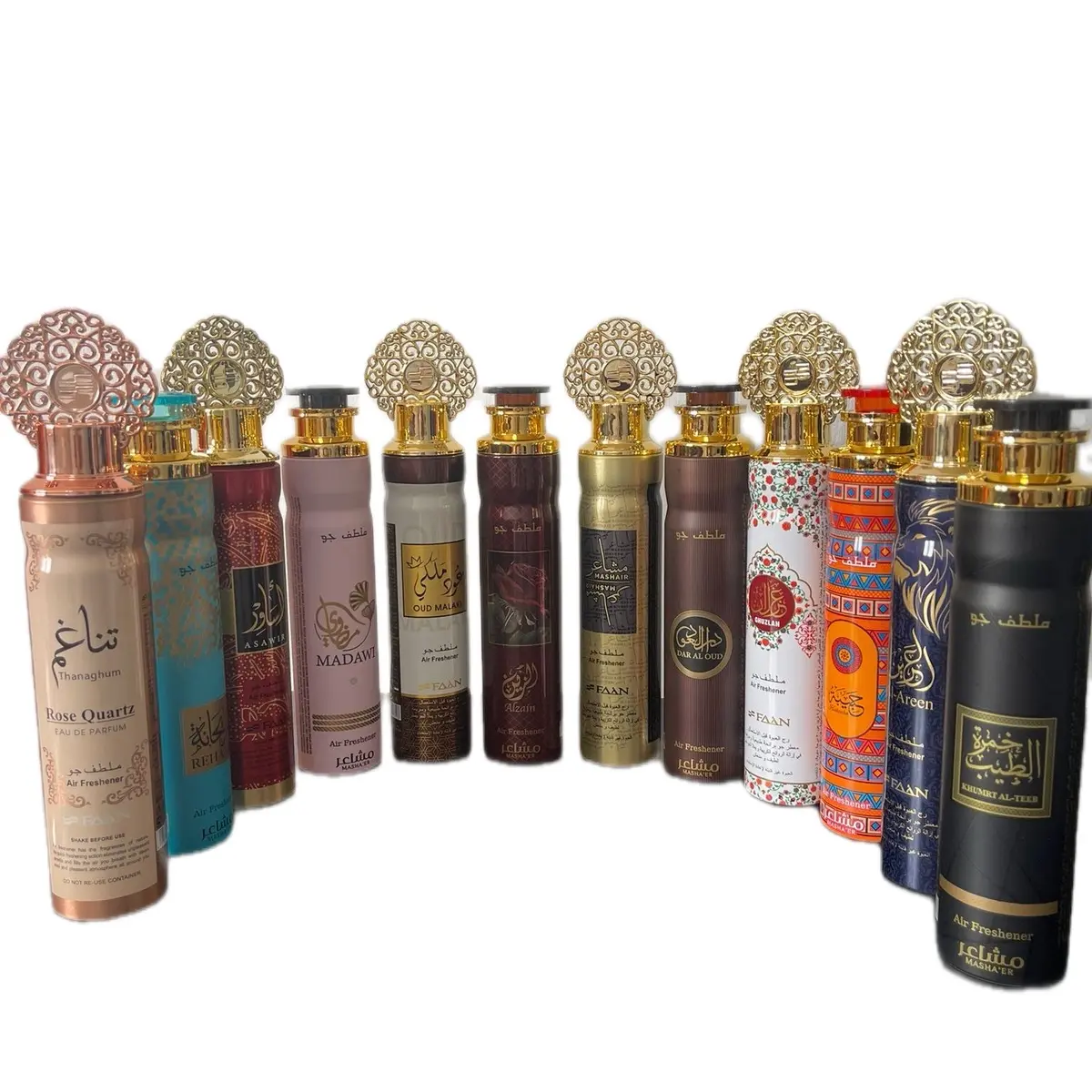 12 X 300ml Dubai Arabian Air Freshener Faan-Mashair Fragrance Scent long lasting