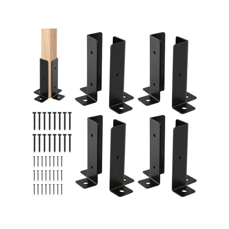Versatile 8 - Piece Deck Post Anchor Set: Perfect For Multiple Post Sizes, Heavy - Duty Repair Solution 1