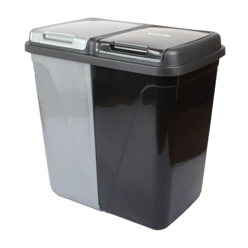 Jolie Max 90L Dual Compartment Kitchen Rubbish Bin Waste Recycling And Laundry Basket. 4