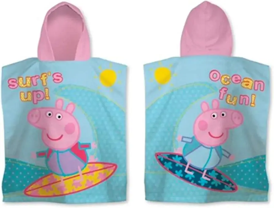 Peppa Pig Surfs Up Hooded Poncho Cotton Towel