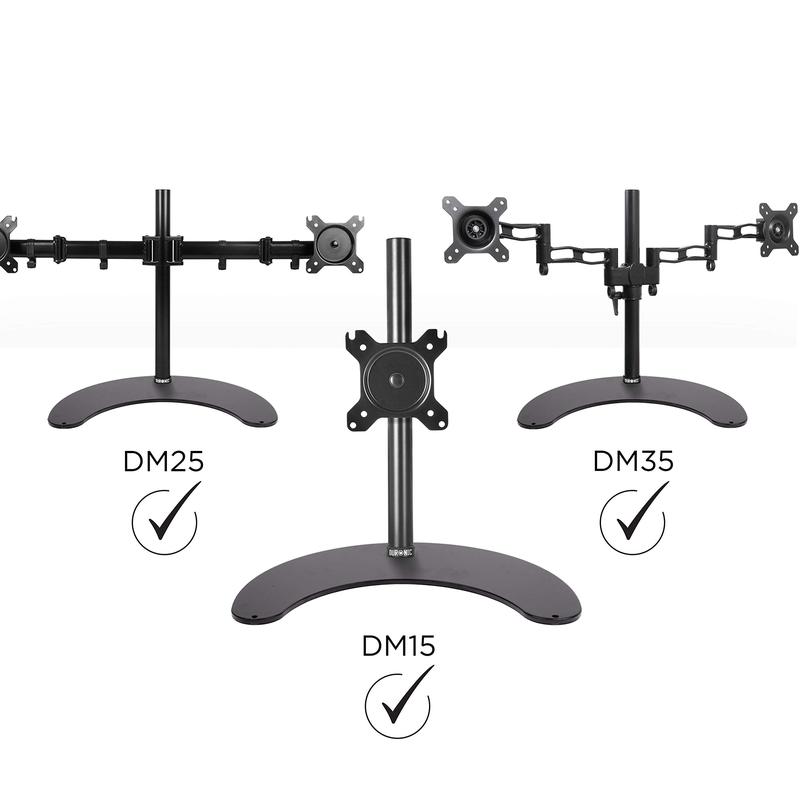 Duronic DM25D Stand for Pole | Attaches to Duronic DM15 DM25 DM35 DM453 Poles | Flat Freestanding Monitor Base for Desk | Heavy Duty | Alternative Installation Solution to Clamp or Grommet Fixing 2