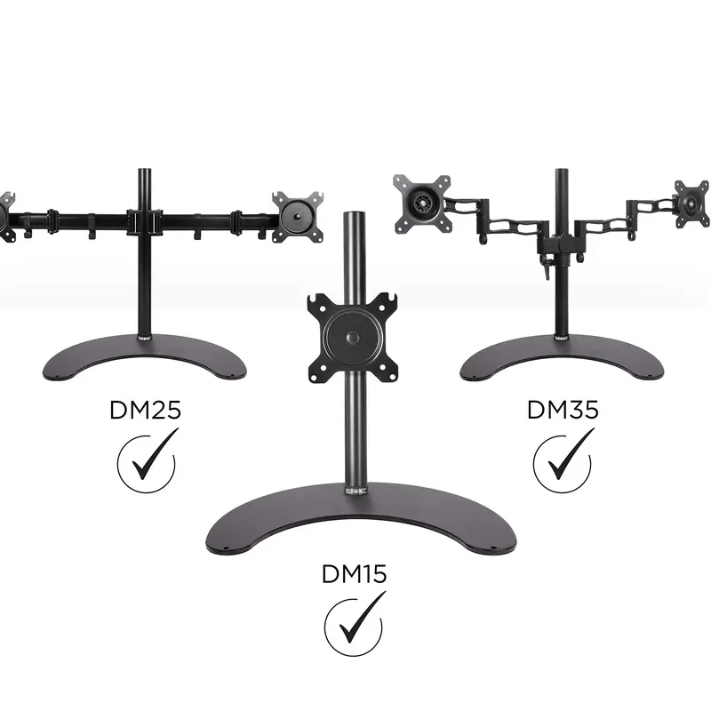 Duronic DM25D Stand for Pole | Attaches to Duronic DM15 DM25 DM35 DM453 Poles | Flat Freestanding Monitor Base for Desk | Heavy Duty | Alternative Installation Solution to Clamp or Grommet Fixing 2