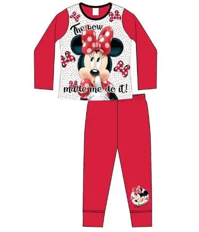 Girls Minnie Mouse Bow Pyjamas Pjs Age 4-10 Years Pajamas Sleepwear