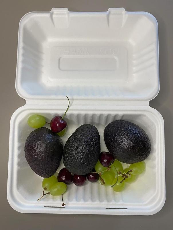 125Pcs 100% Compostable & Disposable Bagasse 900ml Clamshell Takeaway Container non-Plastic Box 3