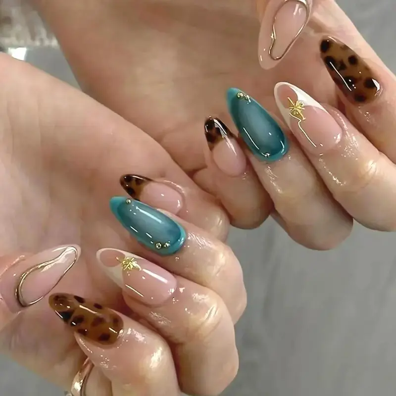 Pink French Style 3D Bowknot Press-On Nails Default 6