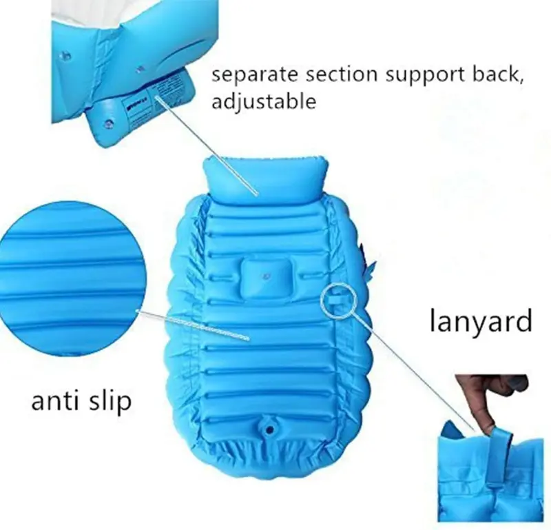 Locisne Baby Soft Foldable Travel Air Shower Bathtub, Children Inflatable Anti-Slippery Swimming Pool Basin Seat Baths Big Size(for 0-3 Years) + Air Pump 5