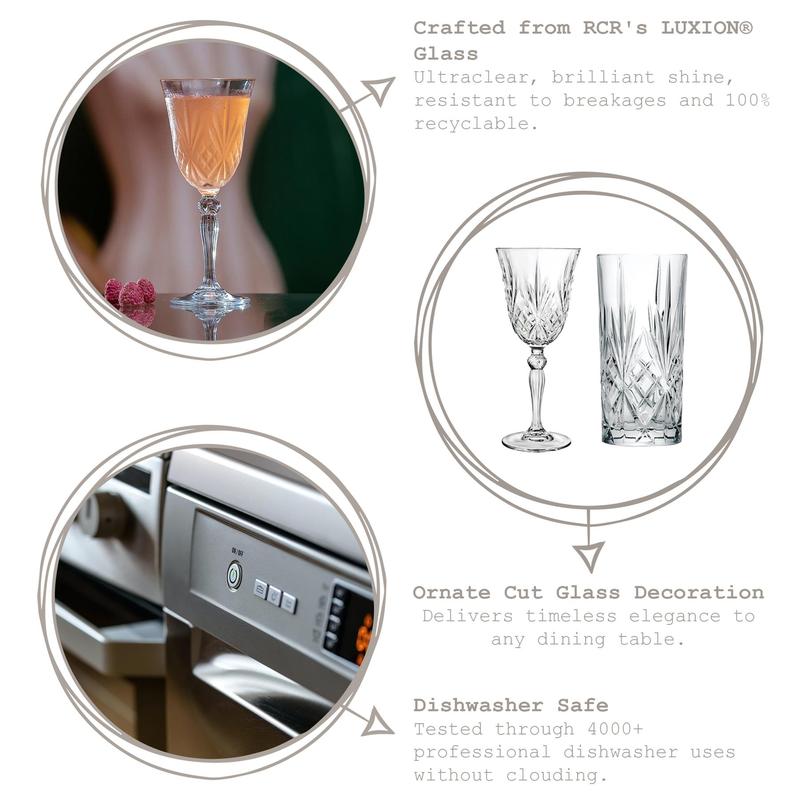 RCR Crystal Melodia Red Wine Glasses - 270ml - Pack of 6 1