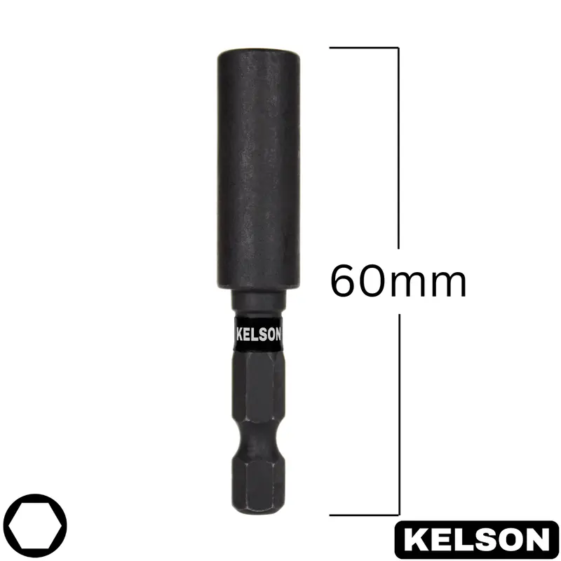 10 x 4mm Hex Allen Impact Screwdriver Bits with 60mm Magnetic Bit Holder - 25mm Bits- Magnetic - 1/4" Universal - KELSON 2