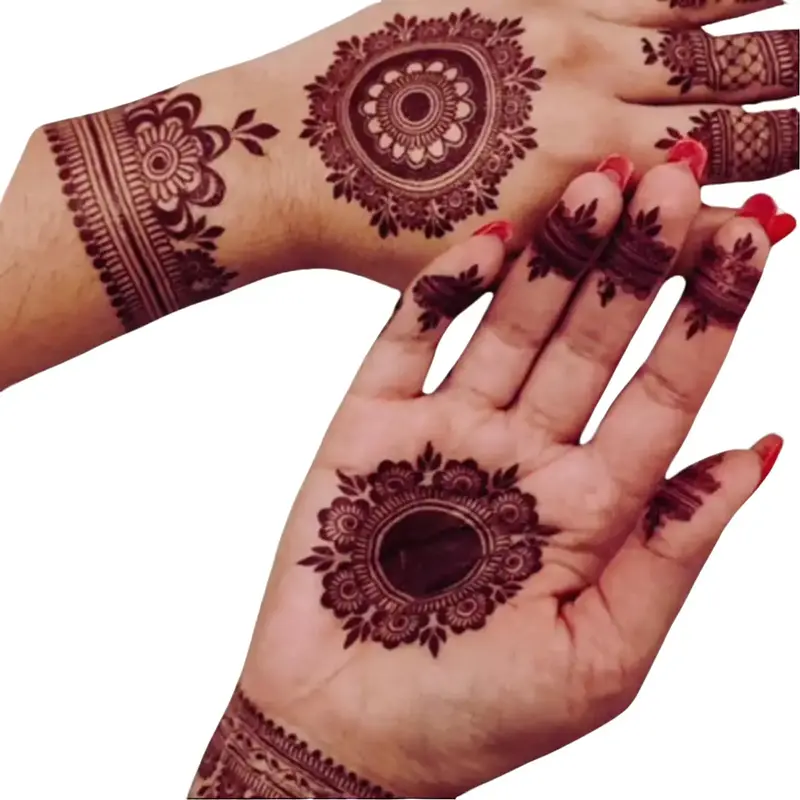 Temporary Henna Transfer Sticker Tattoo - double design henna tattoo cone 8