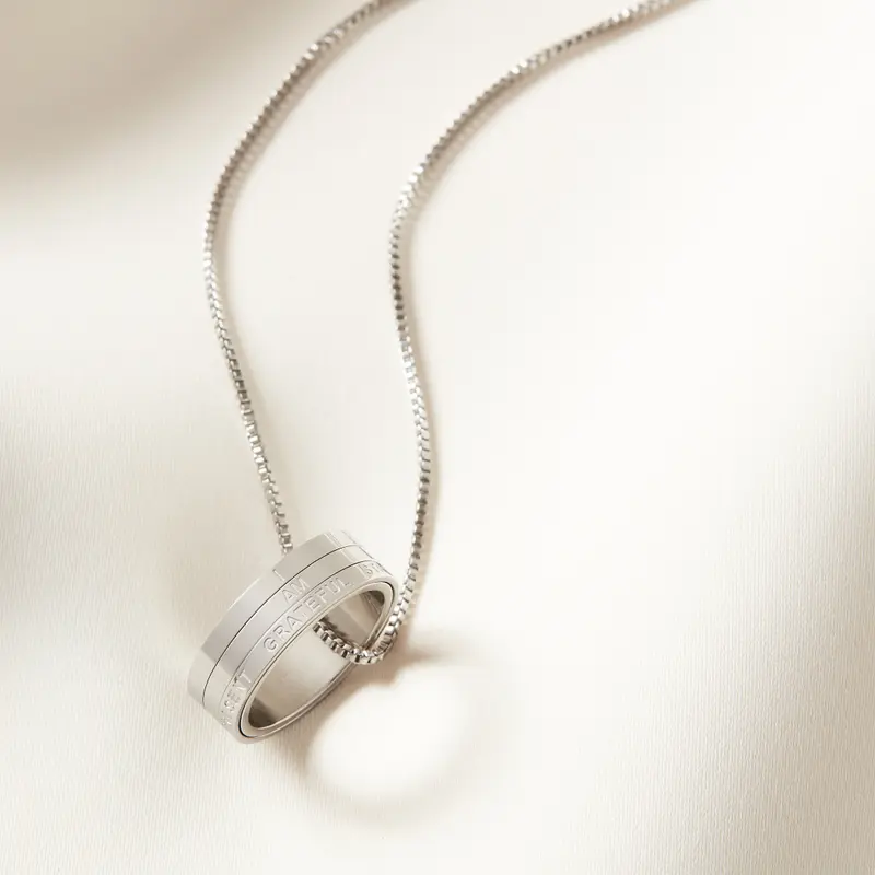 Affirmation Spinner Ring Necklace 2