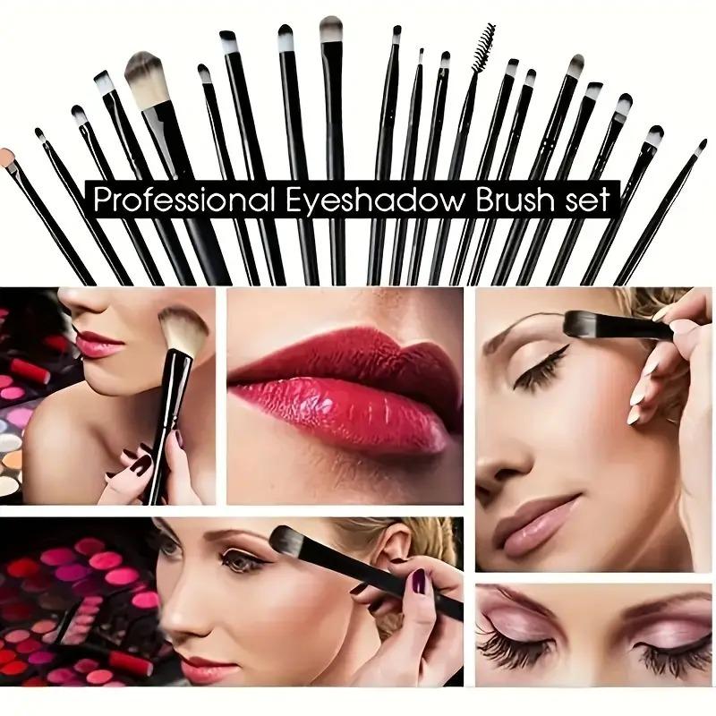 20-pcs Luxe Selfridges Makeup Brush Set - Hypoallergenic Nylon Bristles, ABS Handle, Professional & Beginner Kit for Foundation and Blush thick makeup brush brash 1