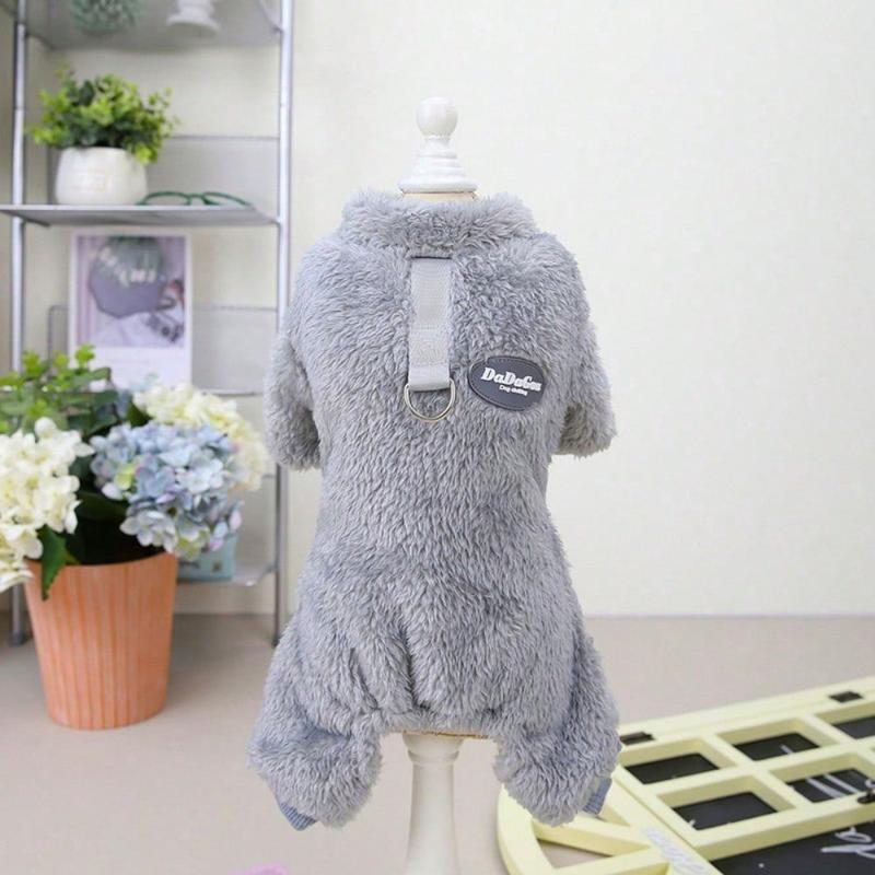 Fleece Dog Pajamas Winter Clothes Warm Pet Puppy Jumpsuit Coat For Small Dogs 3