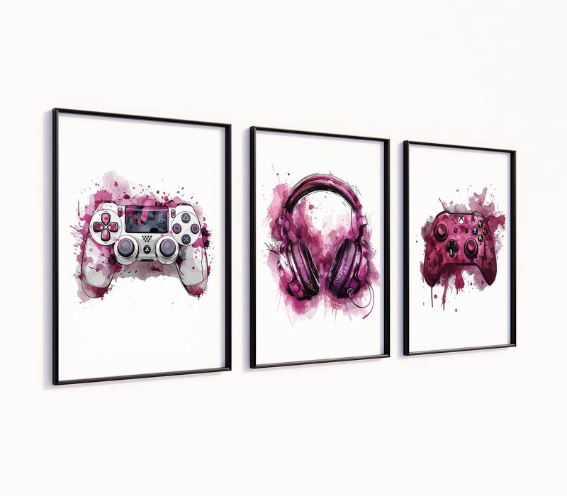 Graffiti Gaming Art Set - Urban Gaming Vibes - Set of 3 Gaming Wall Art - A4 and A3 Size Prints - Perfect Gift for Gamers - Colour Burst Gaming Prints - Gaming Ornaments - Cool Gaming Posters - Christmas Gifts - Birthday Gifts - Gamer Gifts - Gift For Son 6