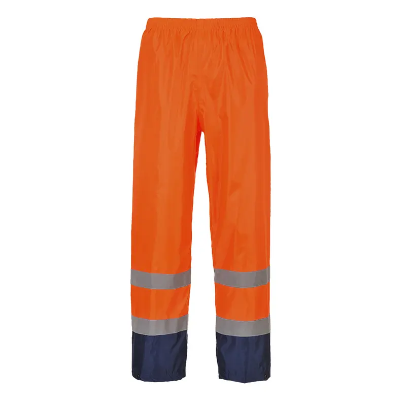 Portwest Stylish Hi-Vis Contrast Classic Rain Trousers for Workwear 0