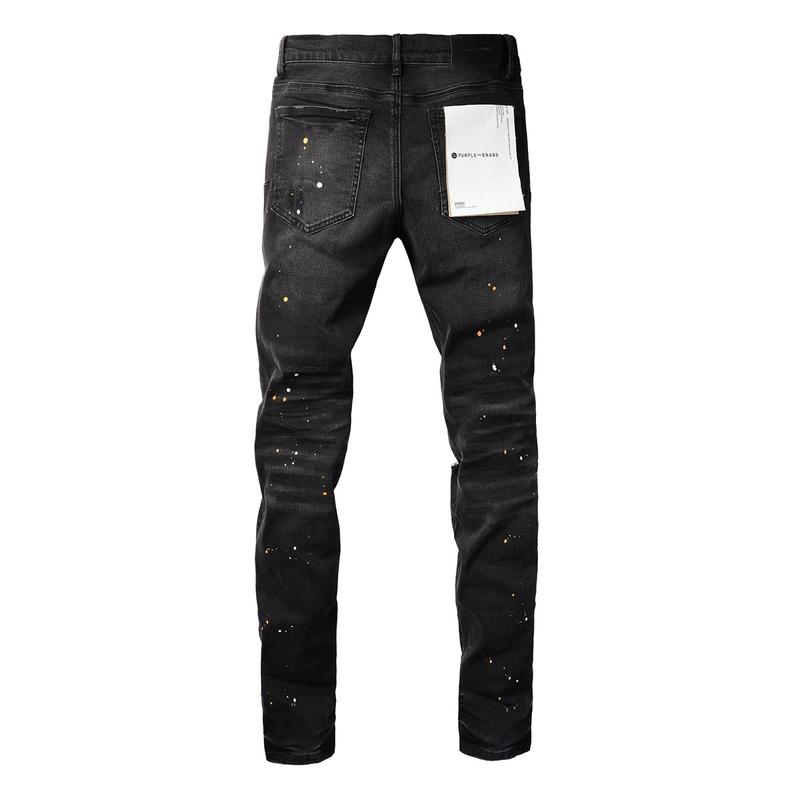 2025 New Fashion Trendy High Quality Jeans Classic Retro American High Street Painted Holes Black Washed Skinny Jeans Men 2
