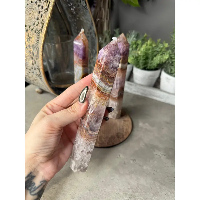 Large Amethyst Crazy Lace Agate Towers crystal tower 7