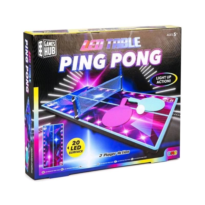 Tabletop Ping Pong Light Up Action, Play Surface includes 20 LED Lights, For Ages 5+ 4