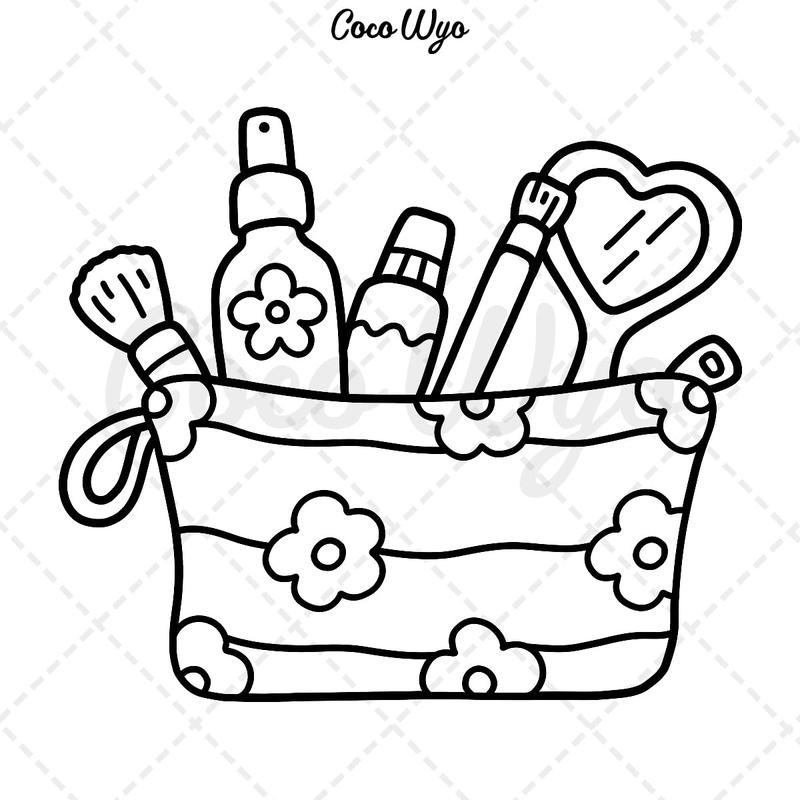 Glow Cosmetics: Coloring Book for Adults and Kids, Bold and Easy, Simple and Big Designs for Relaxation Featuring Cosmetic Items, Makeup, and Skincare Products (Bold & Easy Coloring) 5