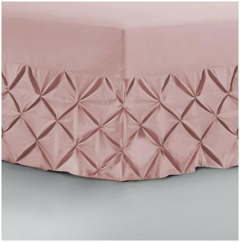 Pin Tuck Extra Deep Fitted Valance Bed Sheet 100% Egyptian Cotton Single Double King Bed Size 3