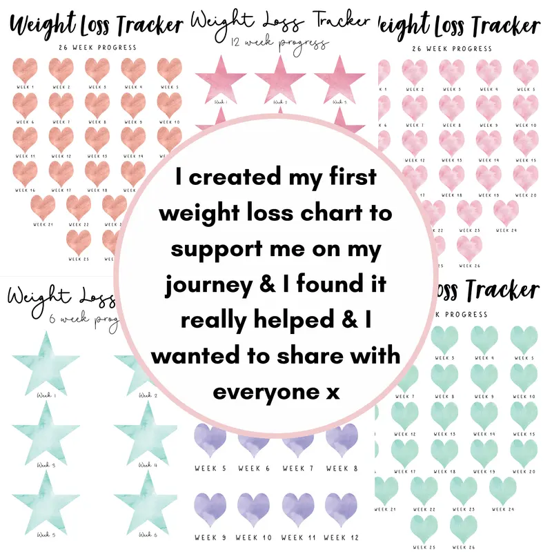 Gorgeous 52 Week Weekly Weigh In Weight Loss Tracker (52 Wks). A4 Printed Weight Loss Chart, Annual Weight Loss Tracker, Yearly Weight Loss Tracker. Laminated Or Unlaminated in 15 Colour Options. Start Tracking Your Weight Loss Now. 7