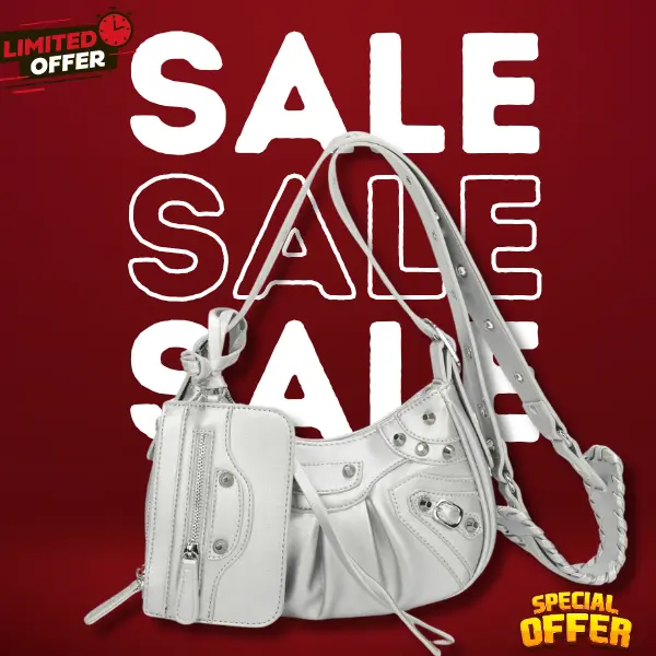 Starz Shoulder Bag with Small matching pouch, Hobo Bags for Women, Y2K Bags Handbag, Hobo Purses with Detachable Strap Underarm Bag Ladies Half moon design