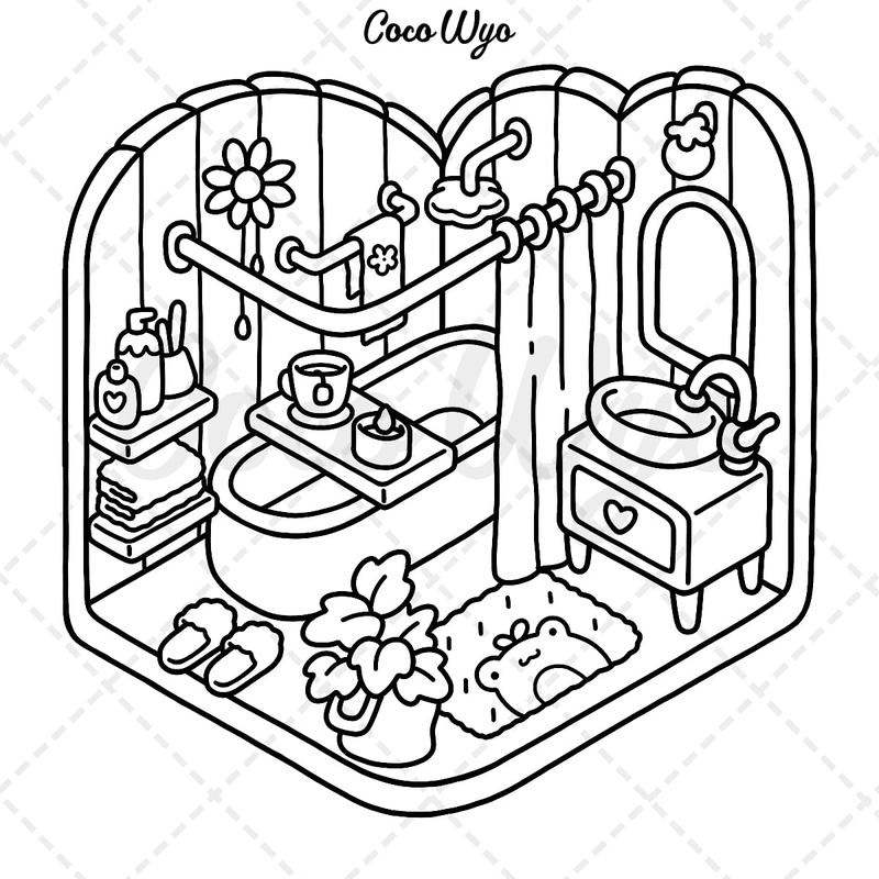 Little Corner: Coloring Book for Adults and Teens, Super Cute Designs of Cozy, Hygge Spaces for Relaxation (Cozy Spaces Coloring) Paperback 3