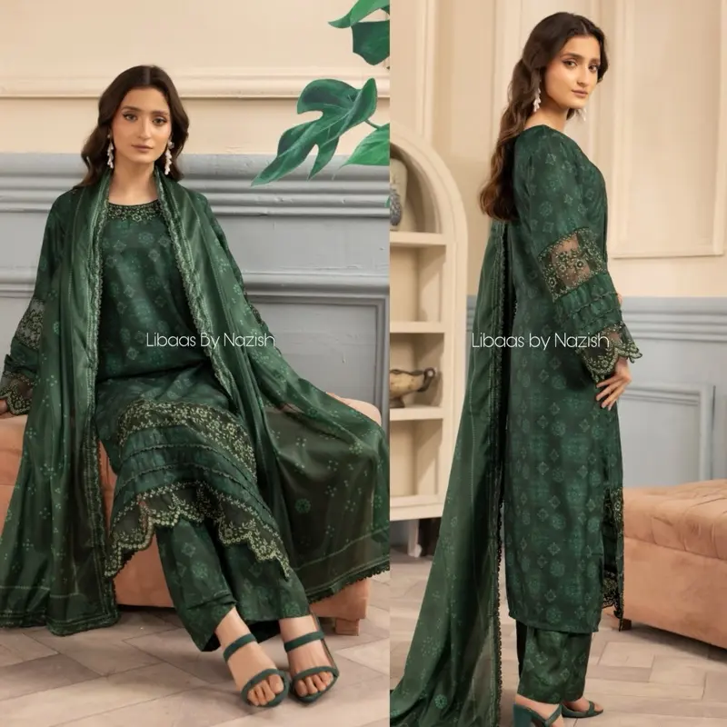 LBN- Iznik Inspired luxury Eid/Radmadan elegant style collection Womenswear Asian Cotton silk duptha