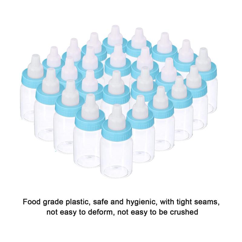 JF HOME BLISS 24X Fillable Bottles Candy Box Baby Shower Baptism Party Favour Christening Grade Candy Bottles Decorations Feeding Bottle Gift (Blue) 3