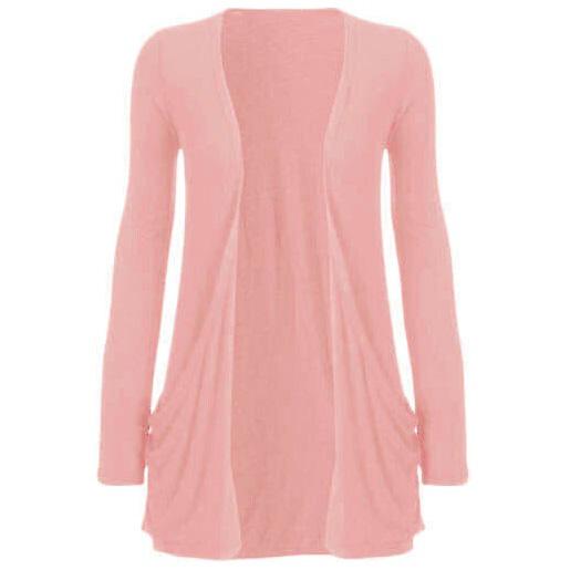 Product Introduction of Womens Girls Long Sleeve Ladies Boyfriend Cardigan TOP Open Pocket UK Plus 8-26 6