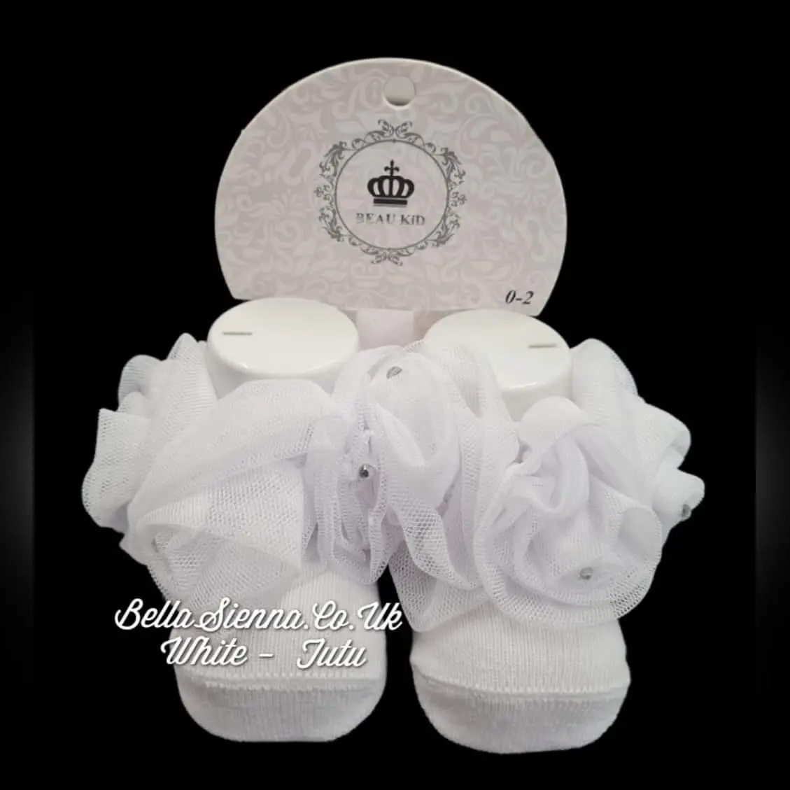 Beau Kid White Tutu Ankle Socks With Diamante