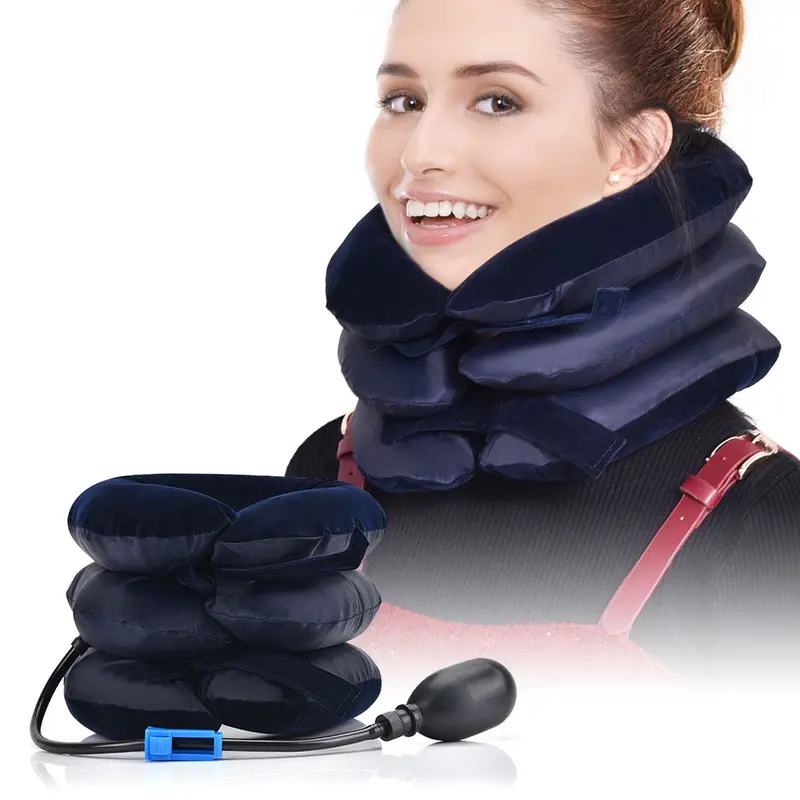 UK Neck Cervical Head Stretcher Pain Traction Support Brace Inflatable with Air Pump 5