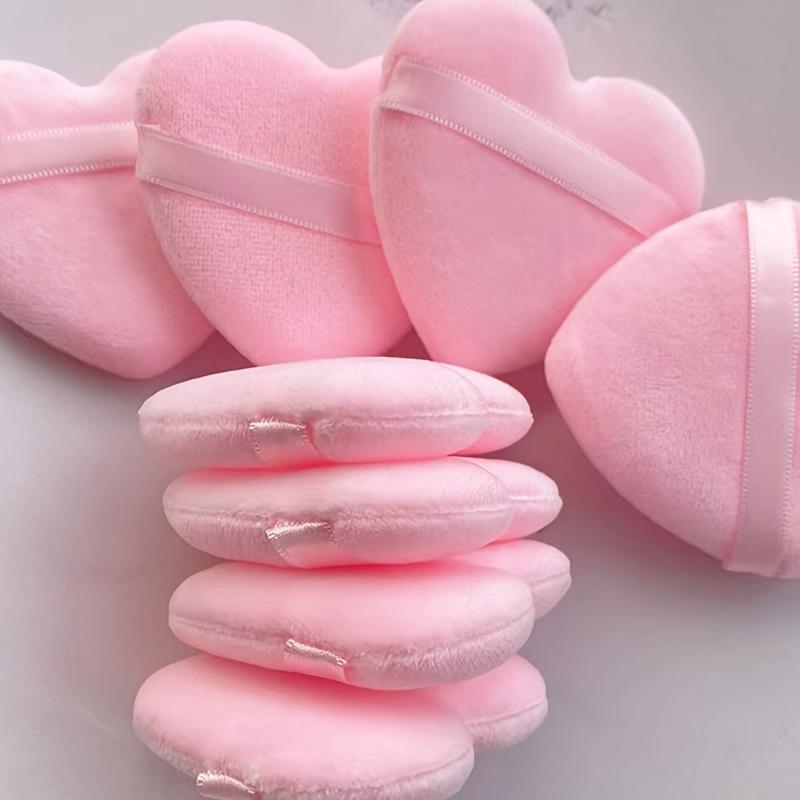 Product Introduction of 【SHARIFAN】8pcs/set Heart Shaped Velvet Powder Puff, Designed For Contour, Eye And Corner Area, Beauty Blender Suitable For All Skin Types 1