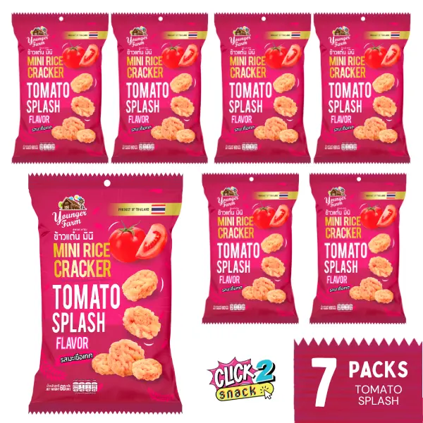 Younger Farm 7-Pack Mini Rice Crackers Snack Crispy crisps 60G X 7 - Made from 100% Thai Sticky Rice, Gluten Free, Halal Certified 3