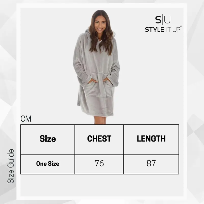 Style It Up Women's Oversized Fleece Hoodie Blanket with Kangaroo Pocket - Comfortable, Womenswear 7
