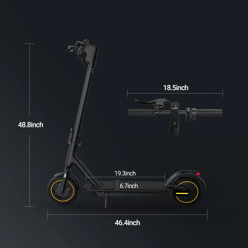 AOVOPRO Esmax High-Speed Electric Scooter - 42V 14.5Ah Lithium, 10" Air Tyres, 500W Motor, Aluminum Alloy, Dual Brake System, LED, App Control, 35-45KM Range, 25km/h Max Speed, Portable & Foldable, Black/White EScooter 8