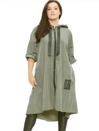 Ladies Lightweight 2 Pockets Hooded Raincoat Regular & Plus Sizes
