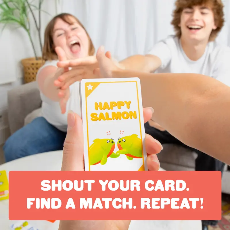 Happy Salmon by Exploding Kittens - 3-8 Players - Ages 6+ - 90 Second Rounds - Easy to Learn Quick Matching Card Game - Party Game, Family Game Night, Kid and Adult Card Game 3