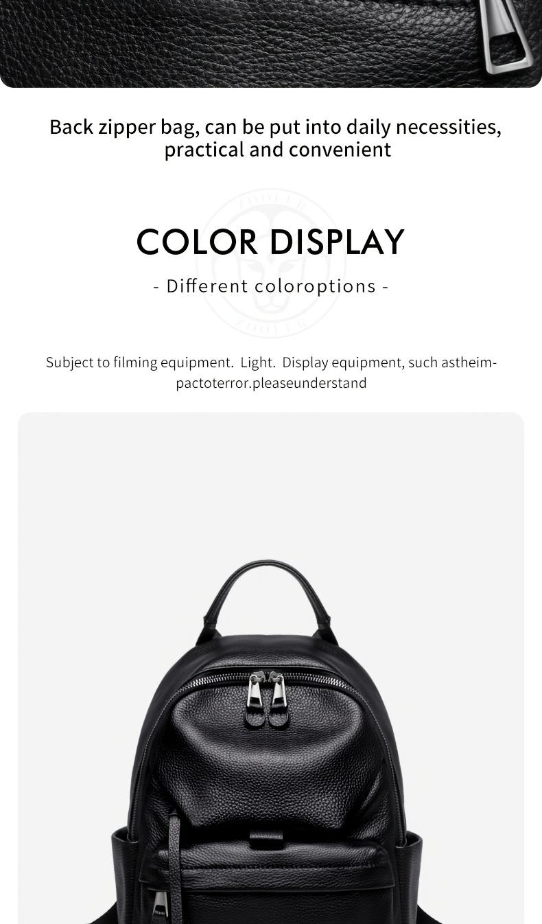 Product Introduction of This Stylish And Minimalist Large-Capacity Women'S Backpack Made of Top-Layer Cowhide Is Perfect for Commuting, Work, And Vacations. 10