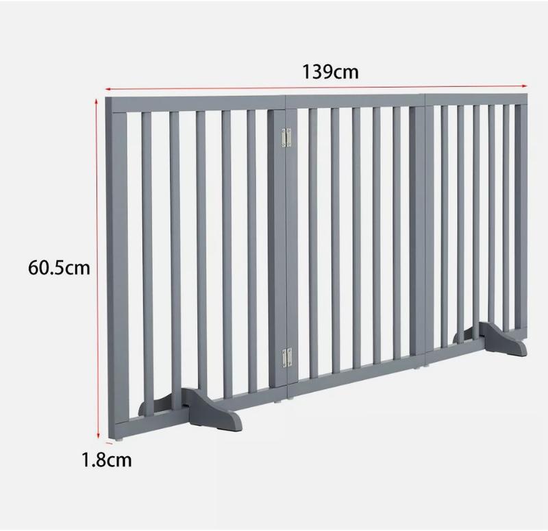 Product Introduction of 3/4 Panels Folding Pet Gate Wooden Dog Fence Safety Barrier Divider Freestanding 5