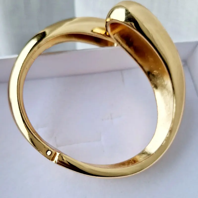 Gold Chunky Statement Cuff Bangle- On Trend Gold Statement Bangle For Women-Costume Jewellery 2
