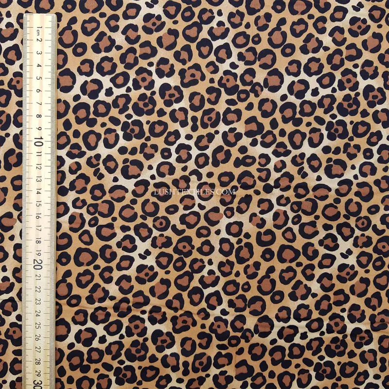 Leopard Spots Rose & Hubble Cotton Poplin Fabric, Beige 3